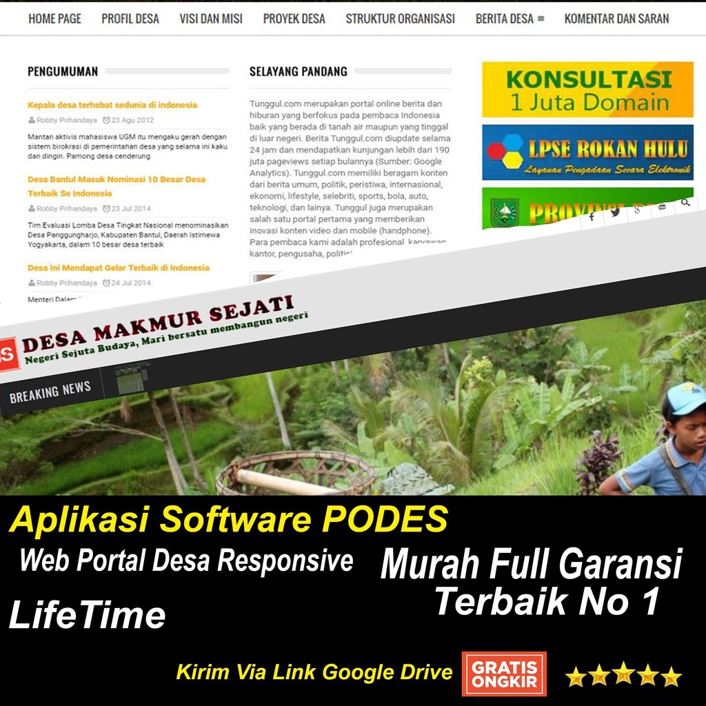 Aplikasi Software PODES Web Portal Desa Responsive
