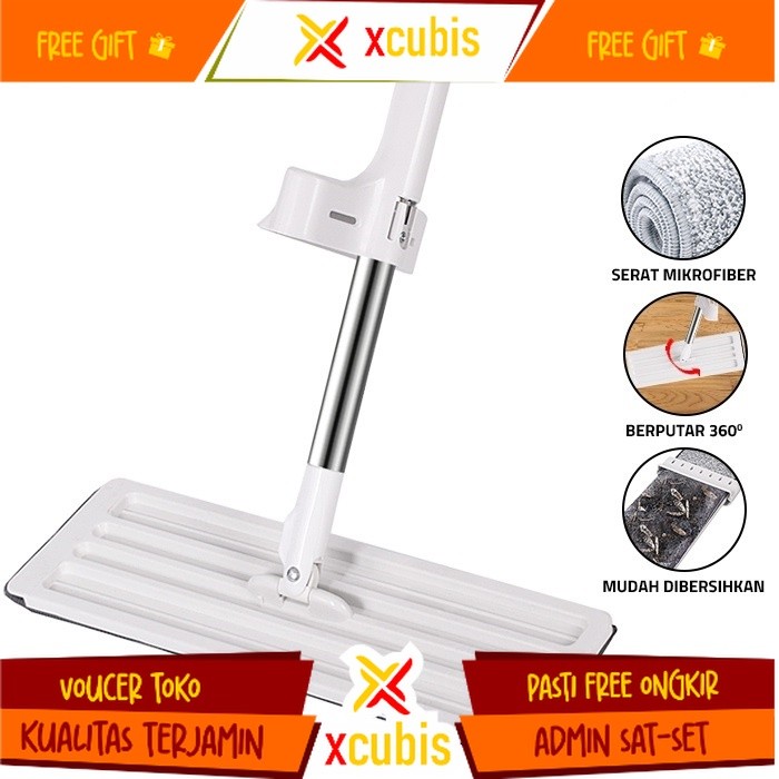 ALAT PEL LANTAI TARIK FLAT MOP PERAS TANPA TANGAN PEMBERSIH LANTAI /  ALAT PEL PRAKTIS TARIK PERAS T