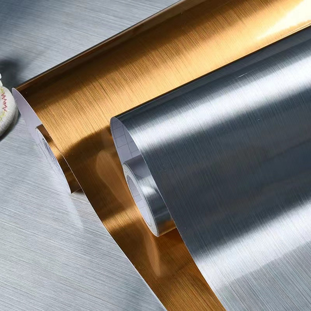 Self Adhesive Wallpaper Silver Stainless Steel Contact Paper for Appliances Cover Fridge Refrigerato