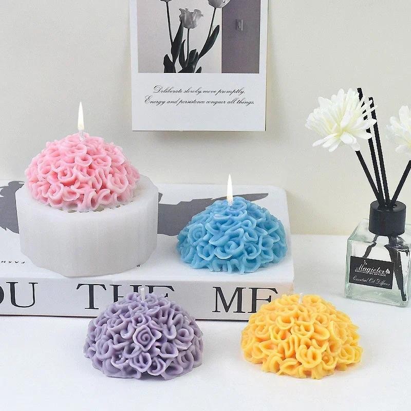 

Chrysanthemum Silicone Mold DIY Gypsum Aromatherapy Candle Mold for Day of The Dead Marigold Ornament Home Decoration