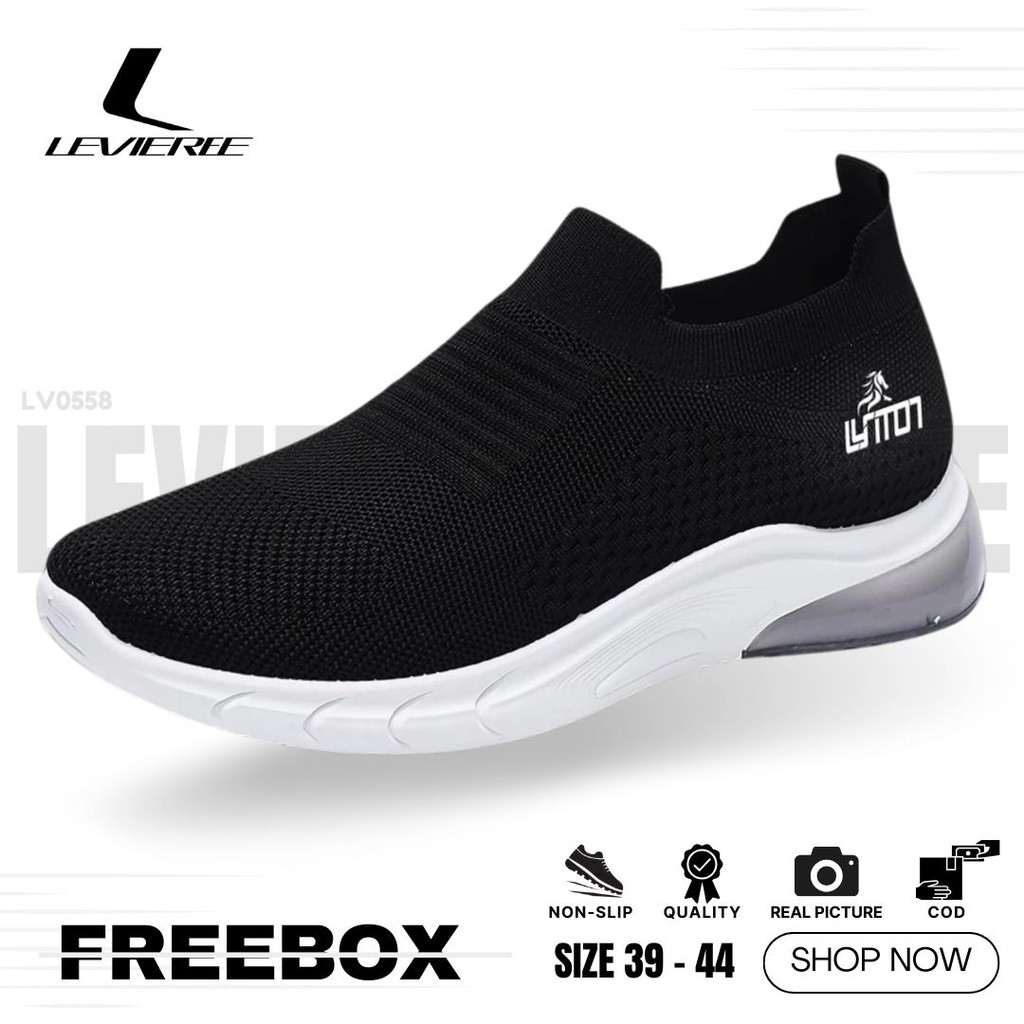 LVR Jungwon FREE BOX LV0558 Sepatu Rajut Pria Sepatu Pria Tanpa Tali