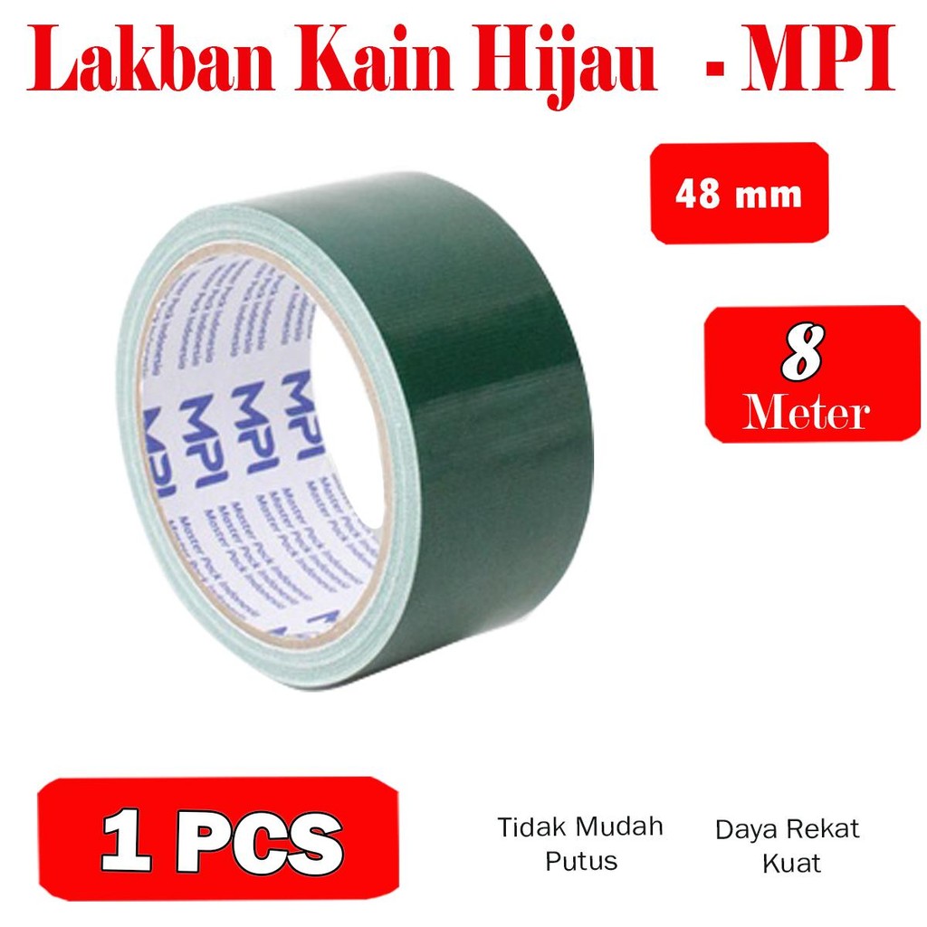 

Lakban Kain Hijau UK 45 mm x 8 Meter / Colth Tape - MPI