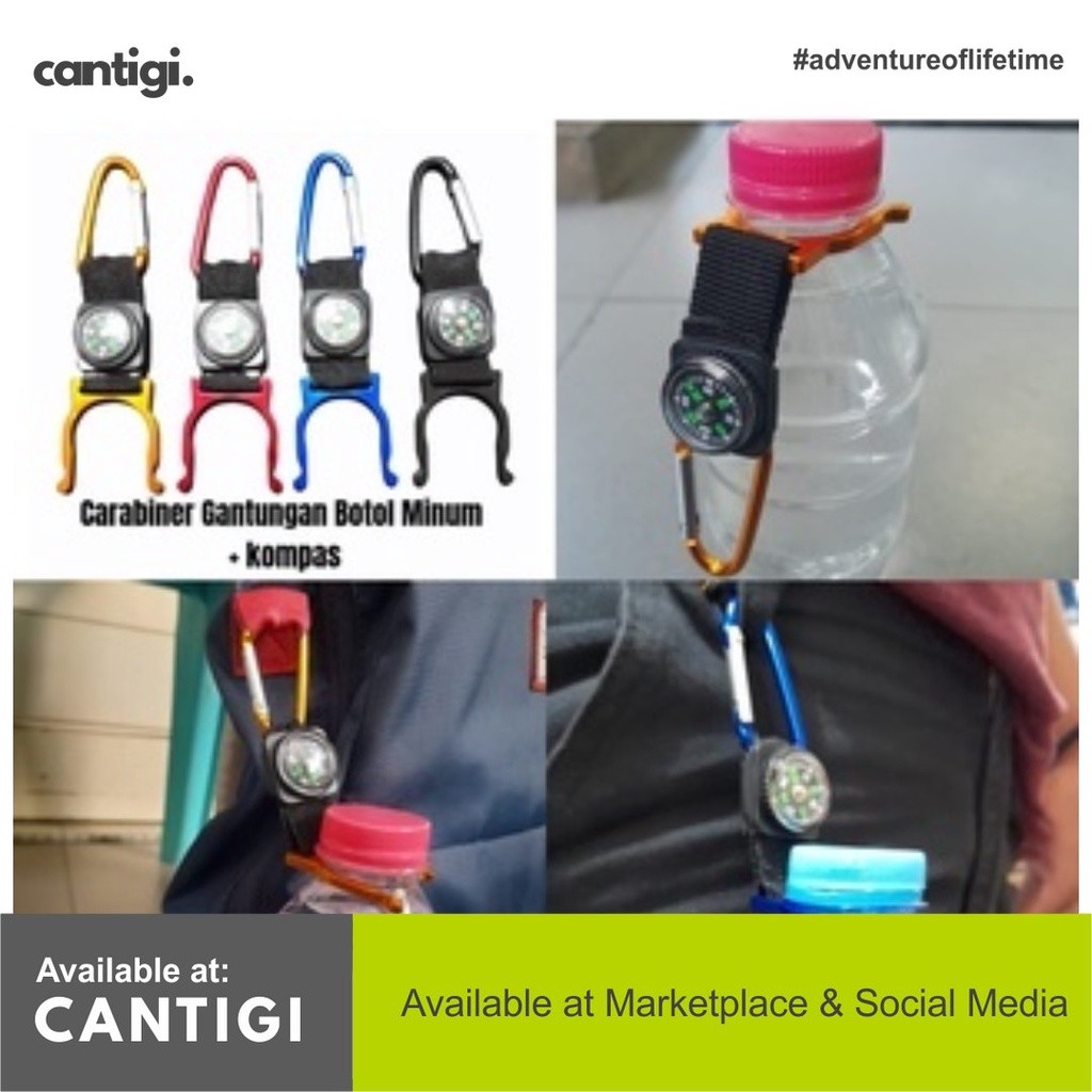 

[CoD] Carabiner Gantungan Botol Minum + Kompas Pengait Botol Hanger Botol Minum XX!