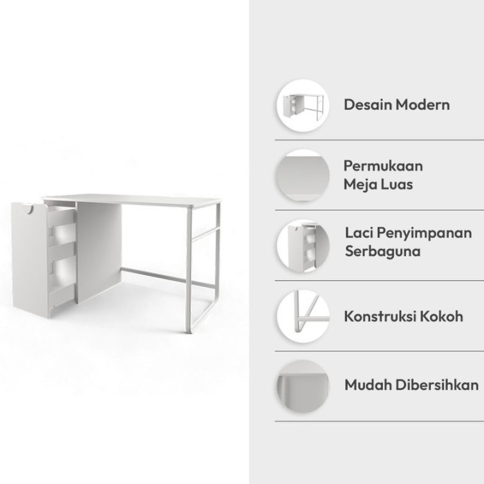 Meja Kerja Kantor 120x60 Cm INFORMA Meja Kerja Staff Kantor Minimalis