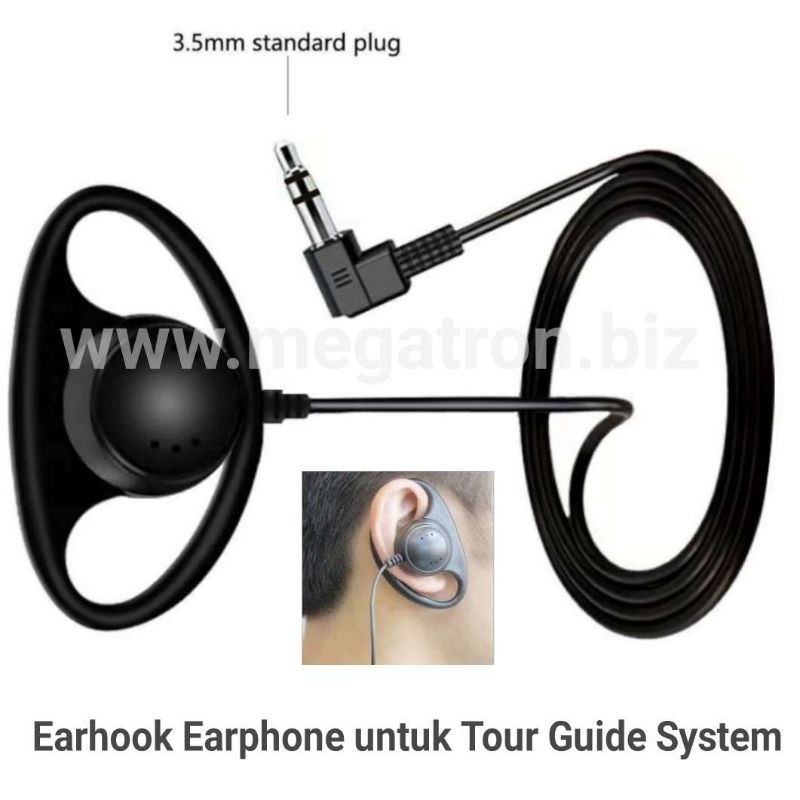 Earhook Earphone untuk Wireless Tour Guide System