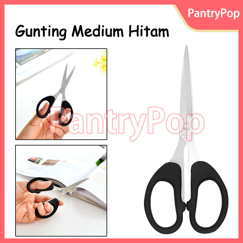 

Gunting Stainless Steel 13.5 CM / Gunting Medium Hitam Ukuran 13.5 CM Paper Scissors / Gunting Medium Hitam