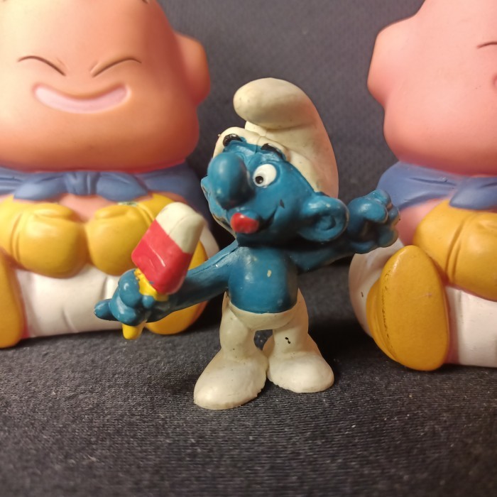 smurf schleich vintage figure ice cream smurf hongkong 1979