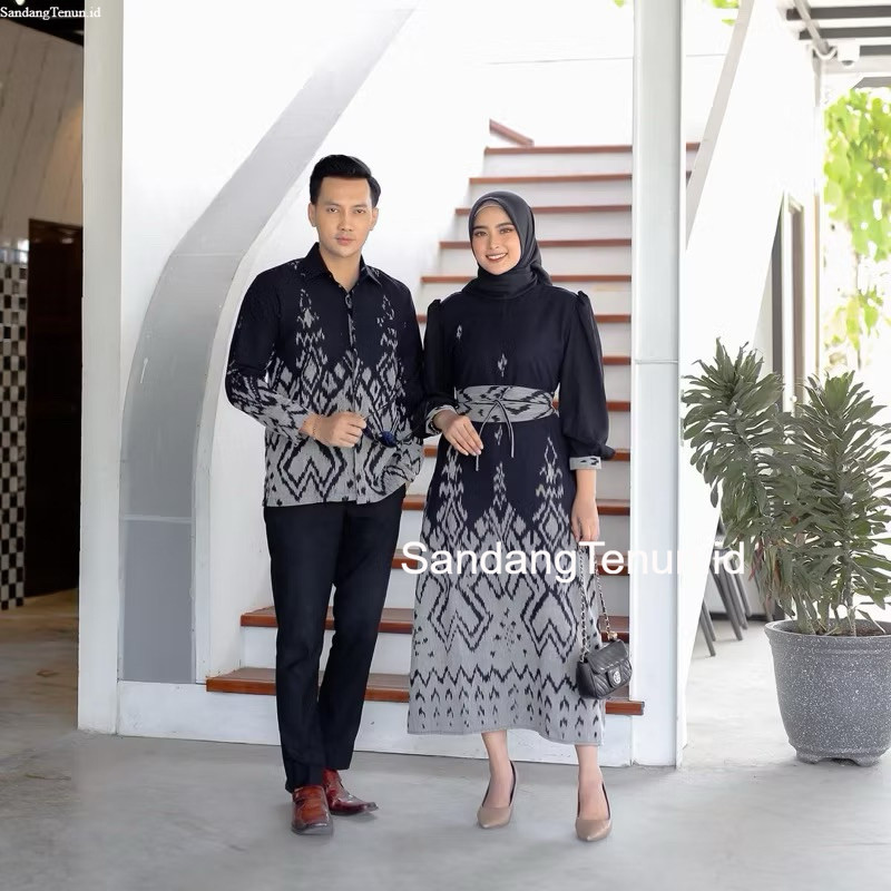 Baju Tenun Couple - Couple Tenun - Kemeja  Tenun - Gamis Tenun - Sarimbit Premium