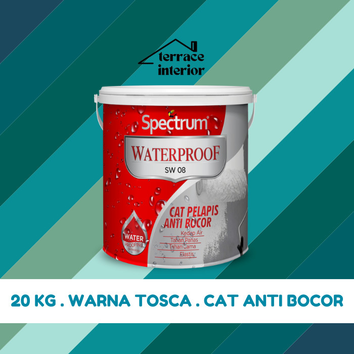 Cat Pelapis Anti Bocor Spectrum Waterproof Warna Tosca 20 KG