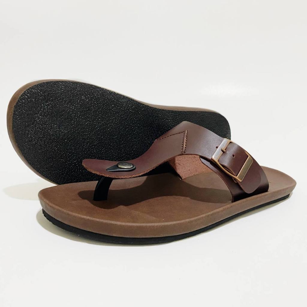Barbatos X Sigma Sandal Jepit Kulit Asli Pria Casual Sandal Distro Kulit Pria