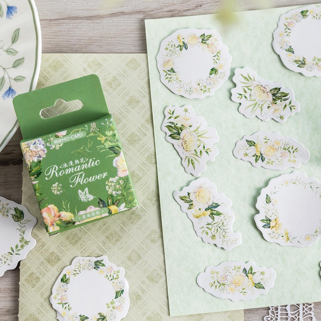 

Sticker Pack 46 Lembar ROMANTIC FLOWER Aesthetic Scrapbook Planner Stiker