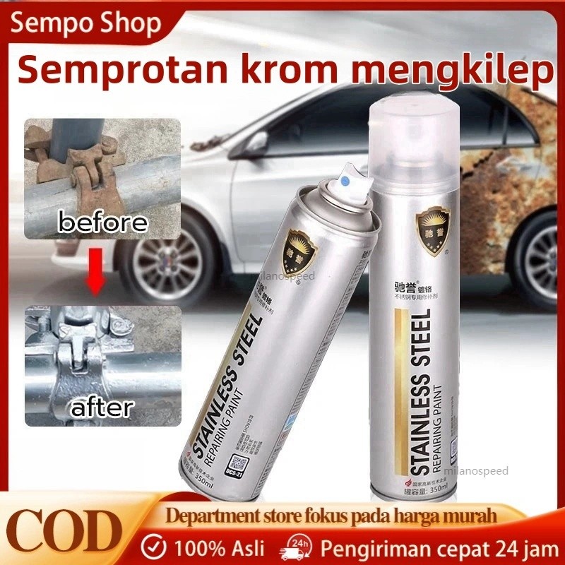 350 ML Chrome Spray Paint / Cat chrome /Anti Karat Warna Stainless  / Cat Semprot Chrome / Cat sempr