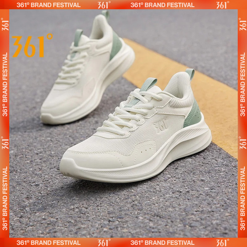 361 Degrees Running Shoes Women Spring Jogging Cushioning Breathable Stable Wear-resistant Rebound F