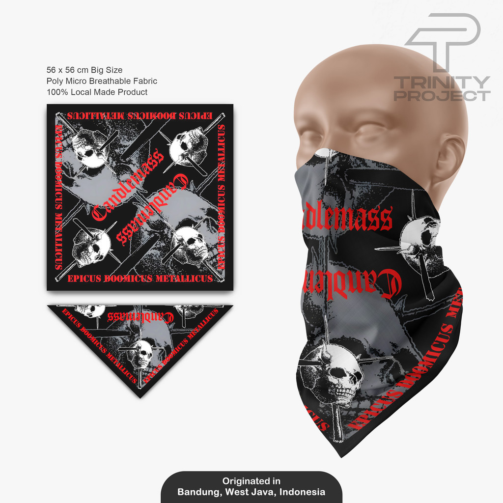 Candlemass - Bandana /Paisley Masker Scarf /Band Death Metal /Bandana Slayer Unisex /Skena Aksesoris