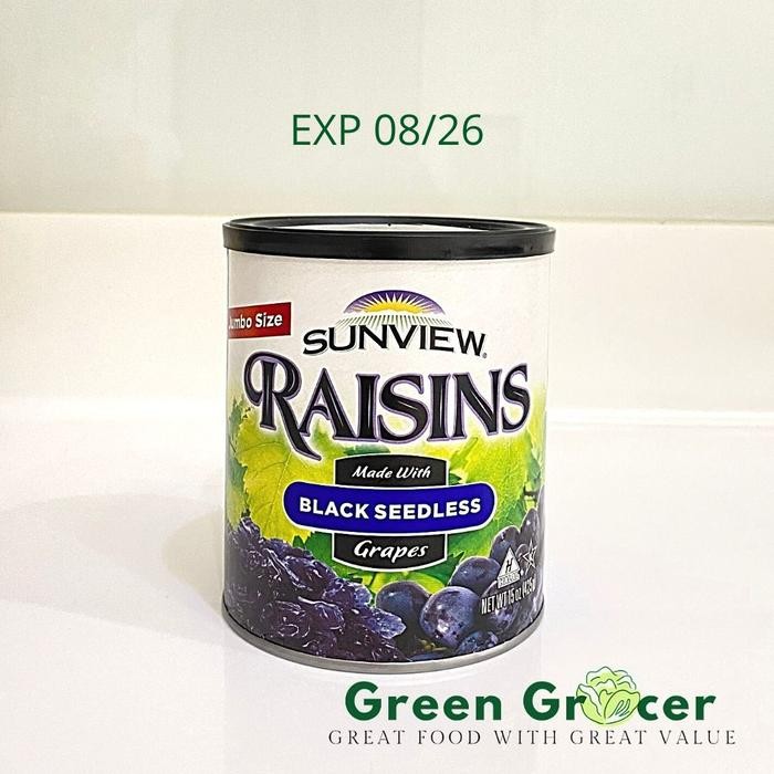 

RAISIN SUNVIEW BLACK SEEDLESS 425G / Kismis Hitam Tanpa Biji USA