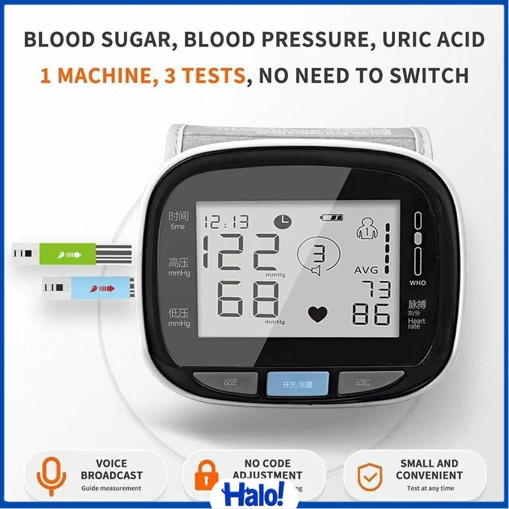 TaffOmicron Tensimeter Digital Pengukur Tekanan Darah Gula Darah - GUP-W5
