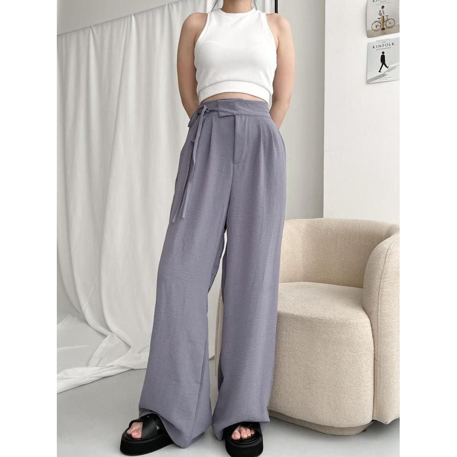 Lyra Pants  celana kulot wanita crinkle pants celana kantor crinkle loose pants crinkle cullote pant