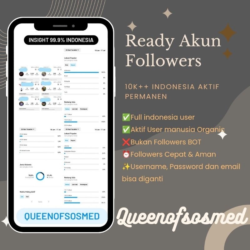 Ready Akun Instagram 30K ++ Real Indonesia Aktif
