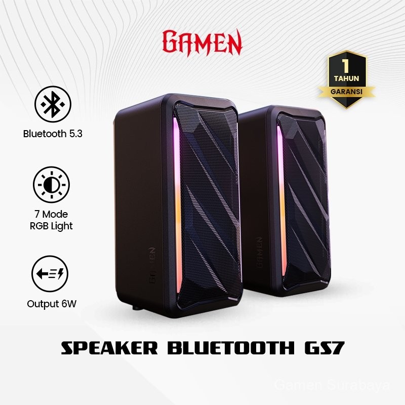GAMEN Speaker Bluetooth Super Bass PC Gaming Surround Sound GS7 7 RGB Mode Bluetooth 5.3 Speaker PC 