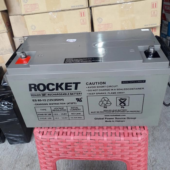 BATTERY AKI KERING VRLA ROCKET ORIGINAL 12V 65AH