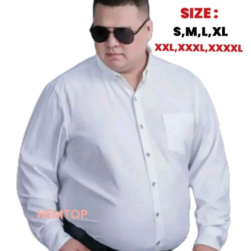 MURAH / Kemeja putih big size pria jumbo Kemeja putih big size Kemeja putih pria lengan panjang Keme