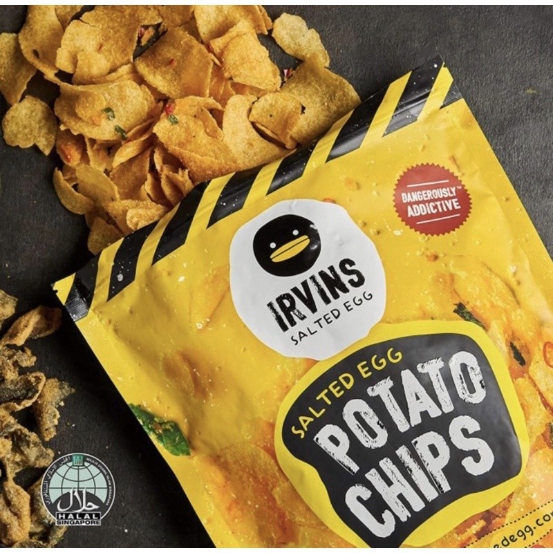 

Irvin's Salted Egg Potato Chips 95gr Asli Singapore