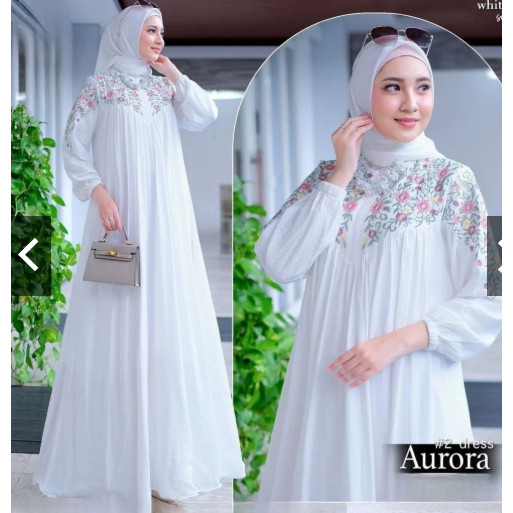randamuda643officialAURORA LD 120 JUMBO MAXY CRINGKEL AIRFLOW GAMIS BORDIR ASLI - Gamis Aurora - BAJ