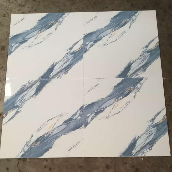 GRANIT LANTAI DINDING 60x60 LUXS MOTIF MARMER BLUE GLAZED