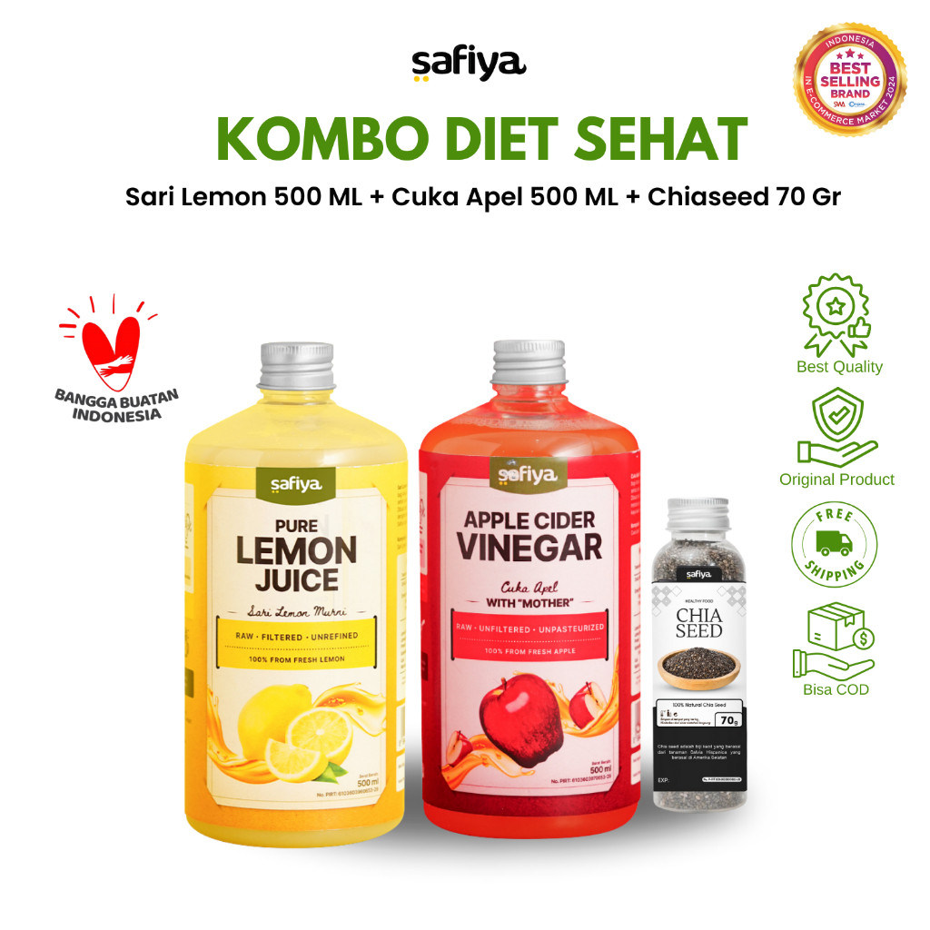 

Safiya 3in1 Cuka Apel + Sari Lemon + Chiaseed 70 Gr Kombo Diet