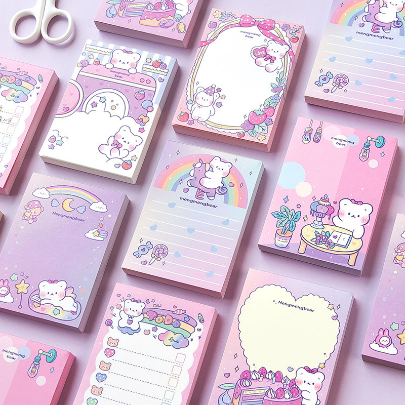 

100 pages/set Kawaii Confession Bear Memo Pad To Do List Mini Notepad Deco Planner Scrapbooking Cute Stationery Gift Prizes