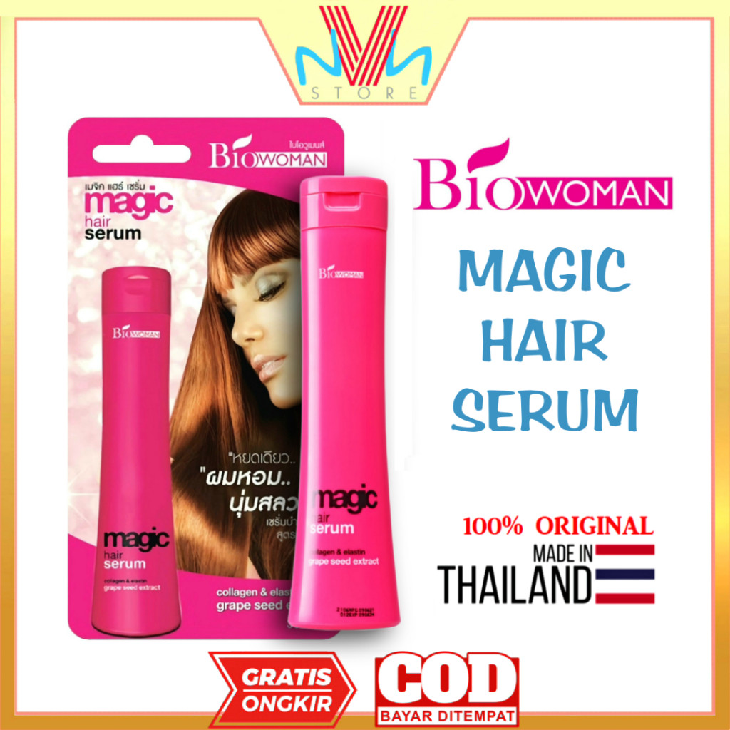 BIO WOMAN MAGIC HAIR SERUM 30ml - COLLAGEN ELASTIN GRAPE SEED EXTRACT SERUM RAMBUT ORIGINAL THAILAND