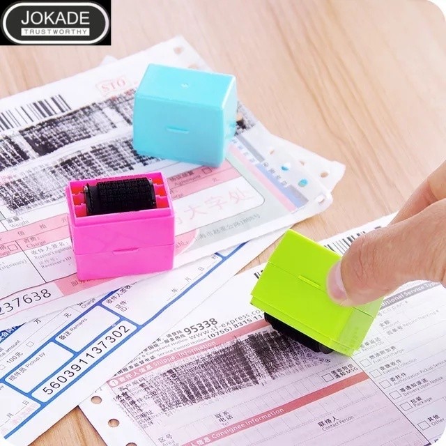 

stempel pelindung data identitas roller penghapus identitasStamp roller alat penghapus alamat resi