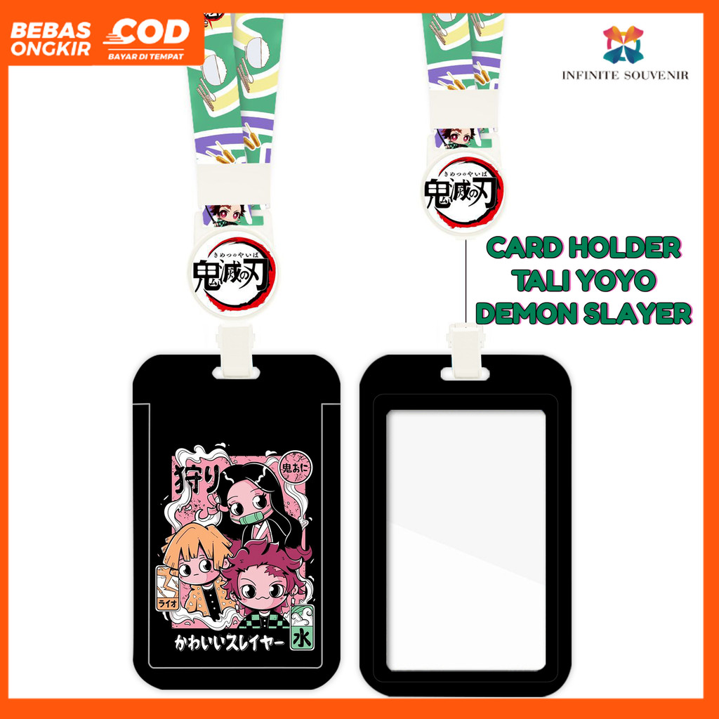 

(N017) ID Card Holder Tali Yoyo Demon Slayer / Nametag Yoyo Demon Slayer / Card Holder Yoyo / Tanjiro / Zenitsu / Nezuko / Card Holder Tali Bisa Ditarik