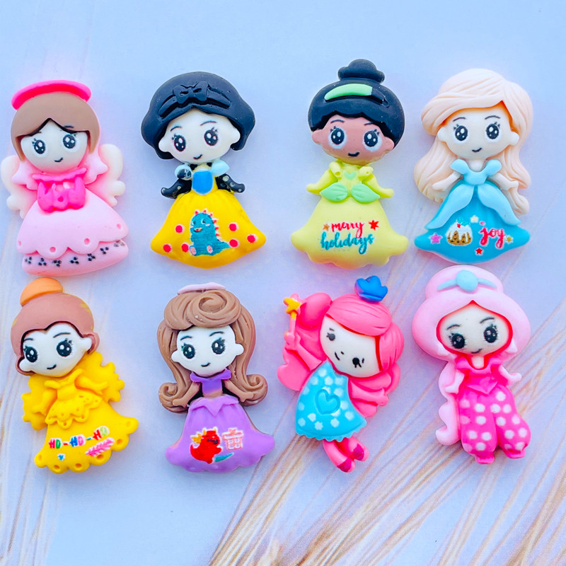 

10/20 New Cartoon Lovely Princess Resin Flat DIY Crafts Scrapbook Hair Bow Center Accessories Embellishment 015