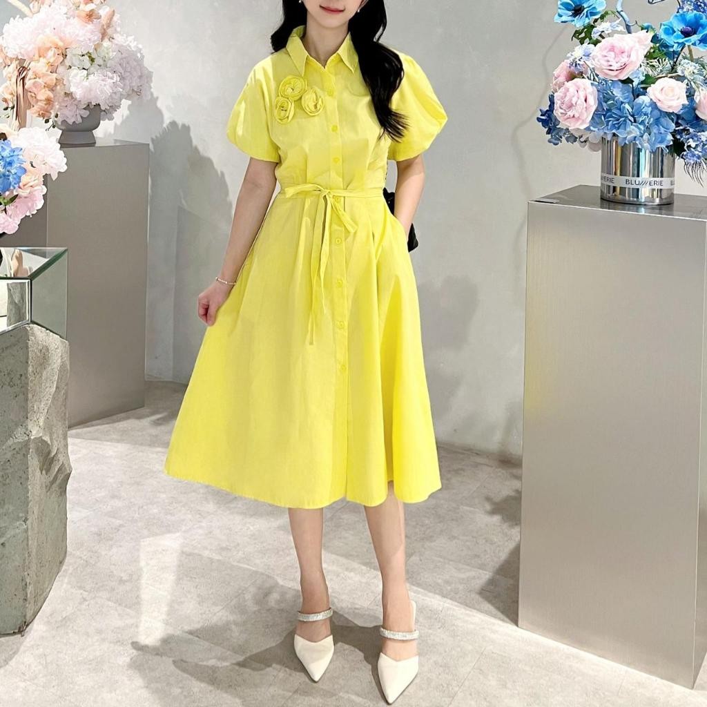 ELENA KATUN POPLIN Dress Katun Poplin Bunga Wanita Panjang POPLIN BUNGA