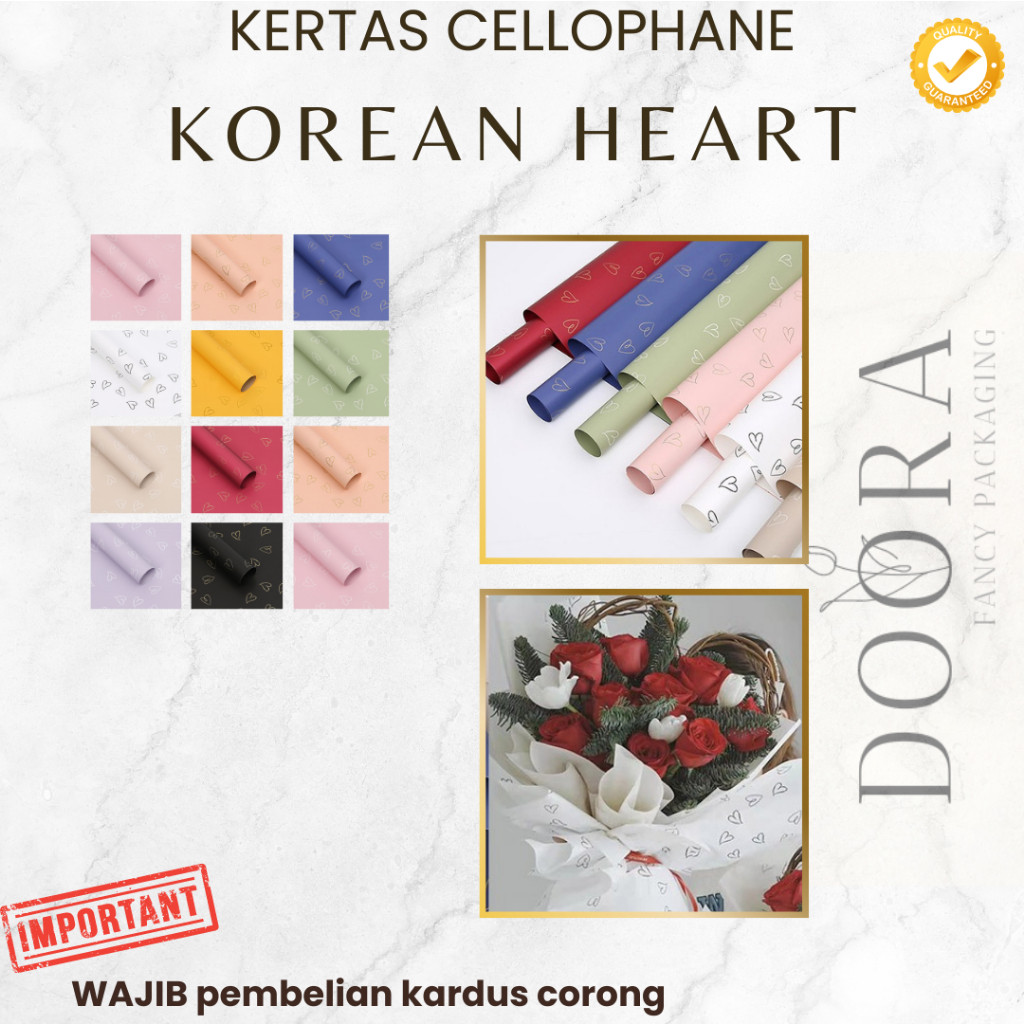 

[Doora] Kertas Cellophane Buket Bunga Korean Heart