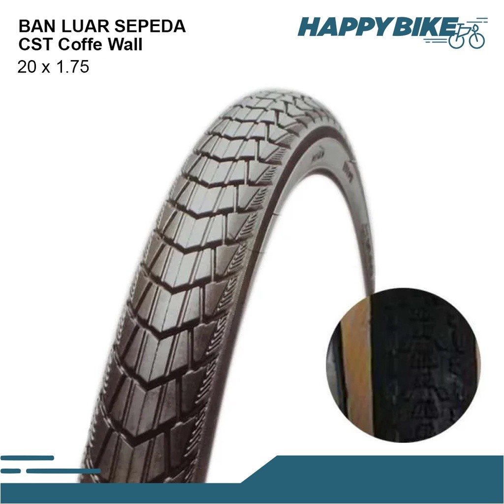 XA08 CST Tire Ban Luar Sepeda Lipat Minion BMX Coffe Wall 20 x 1.75 Nylon