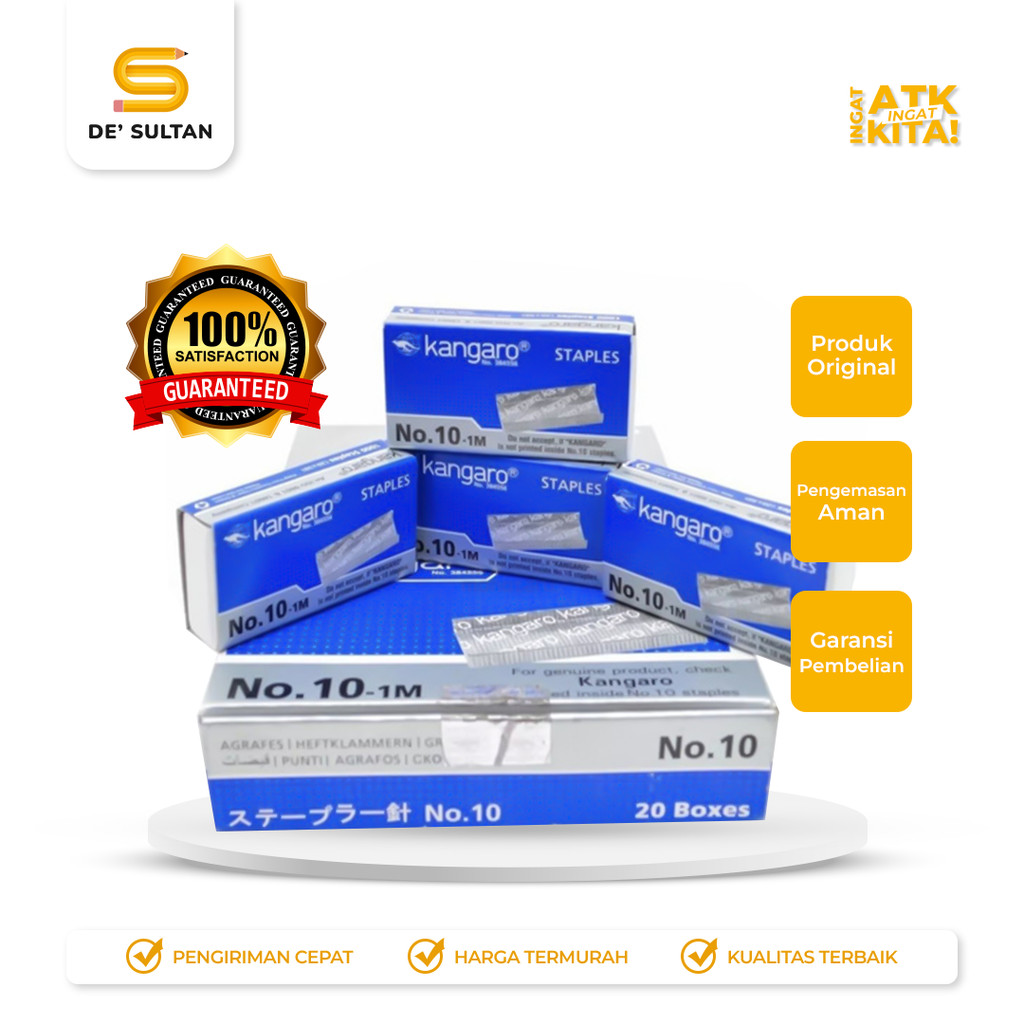 

KANGARO ISI STAPLES NO.10 (1PACK/ 20BOX)