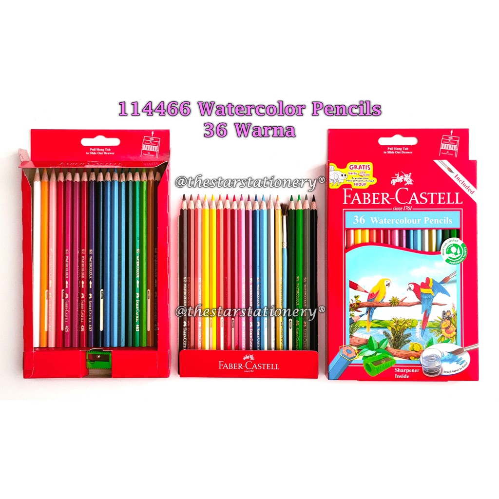 

(1 Set) GROSIR Pensil Warna FABER-CASTELL Watercolor 36W Panjang / Pensil Warna Cat Air Faber 114466