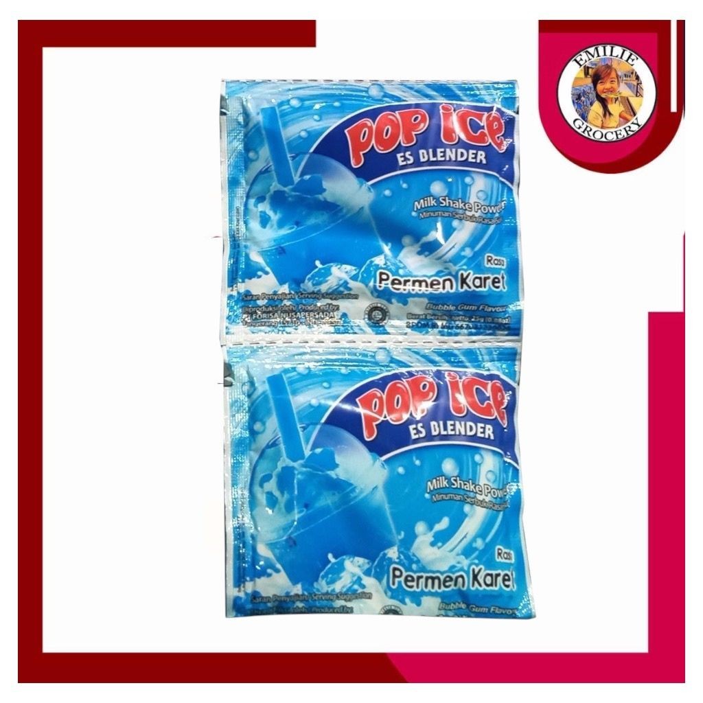 

Pop Ice Es Blender Permen Karet Bubble Gum Renceng 10 Pcs Sachet 25gr