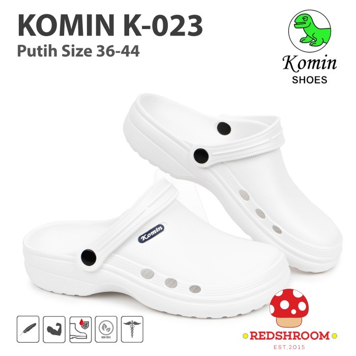 PROMO TERBATAS- [besty_mart3] Sandal Selop KOMIN K-023 PUTIH - Sandal Perawat Ringan - 36