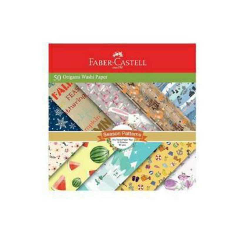 

FABERCASTELL 500700 50 origami washi paper 16x16 cm season patterns kertas lipat Faber-castell