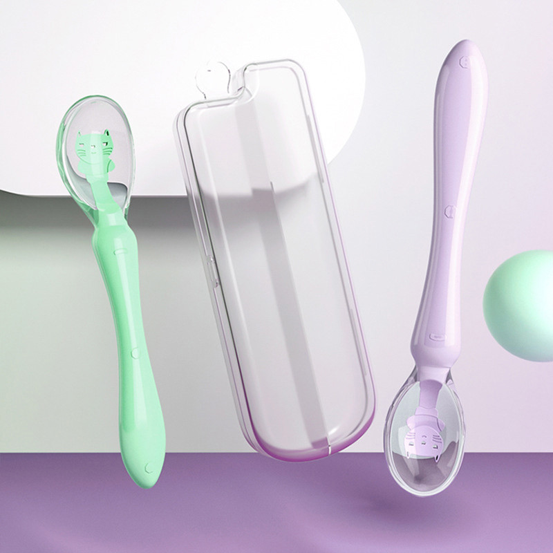 Soft Silicone Baby Feeding Spoon Candy Color Spoon      ildren Food Baby Spoons Feeding Dishes Feede