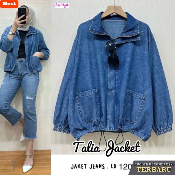 jaket jeans wanita NEW TALIA JACKET JEANS WANITA DEWASA MODIS KEKINIAN BESTSELLER