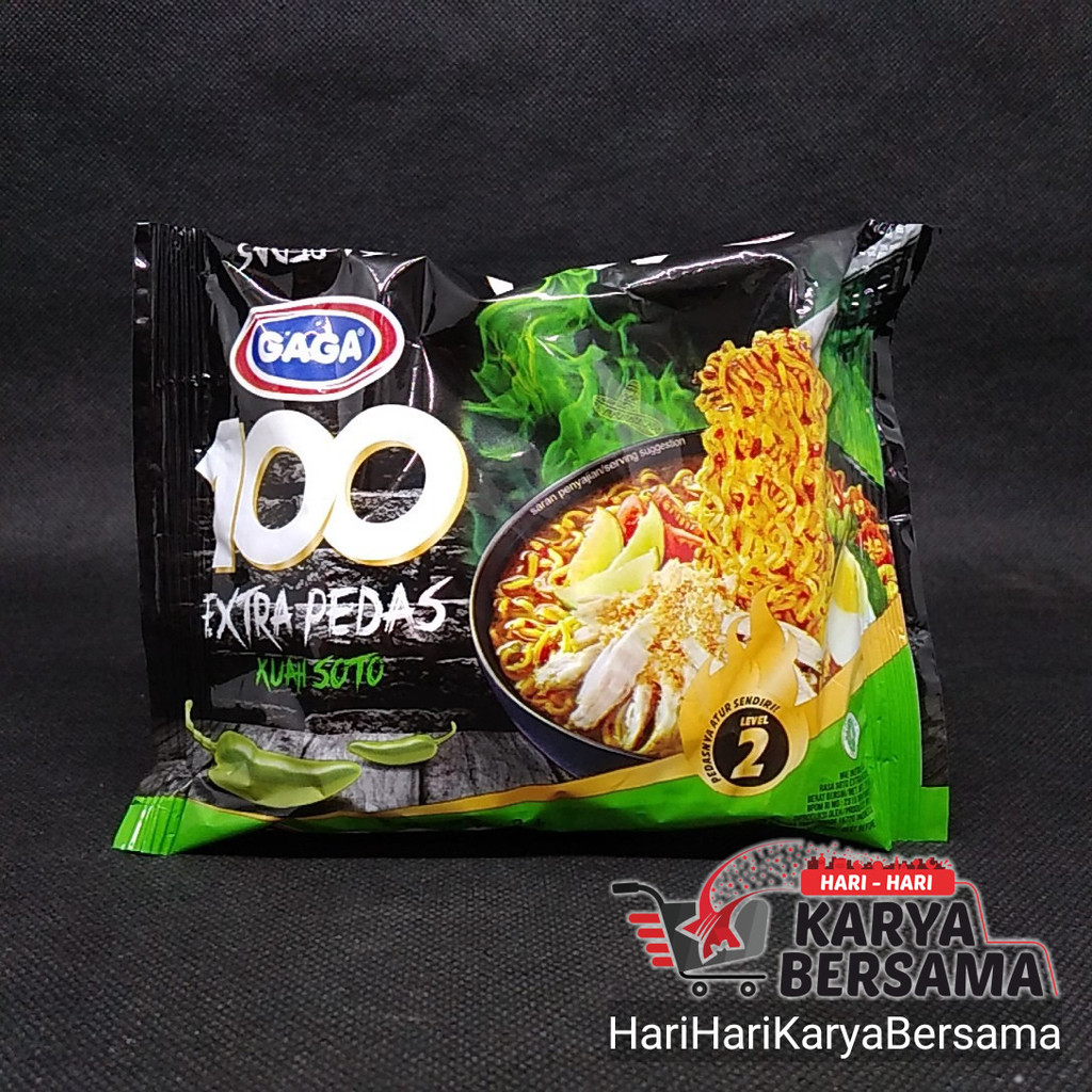 

GAGA 100 MIE INSTAN KUAH RASA SOTO EXTRA PEDAS 75GR