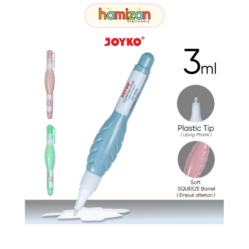

(1pcs) Tip x Pen / Tip Ex cair Pastel Colour / Correction Fluid Joyko CF-P236 / Correction Fluid Cairan Koreksi Penghapus Cair Joyko CF-P236