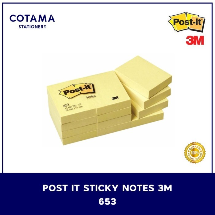 

Sticky Notes Post It 3M 653 Kuning Original - 1 pack isi 12 pad