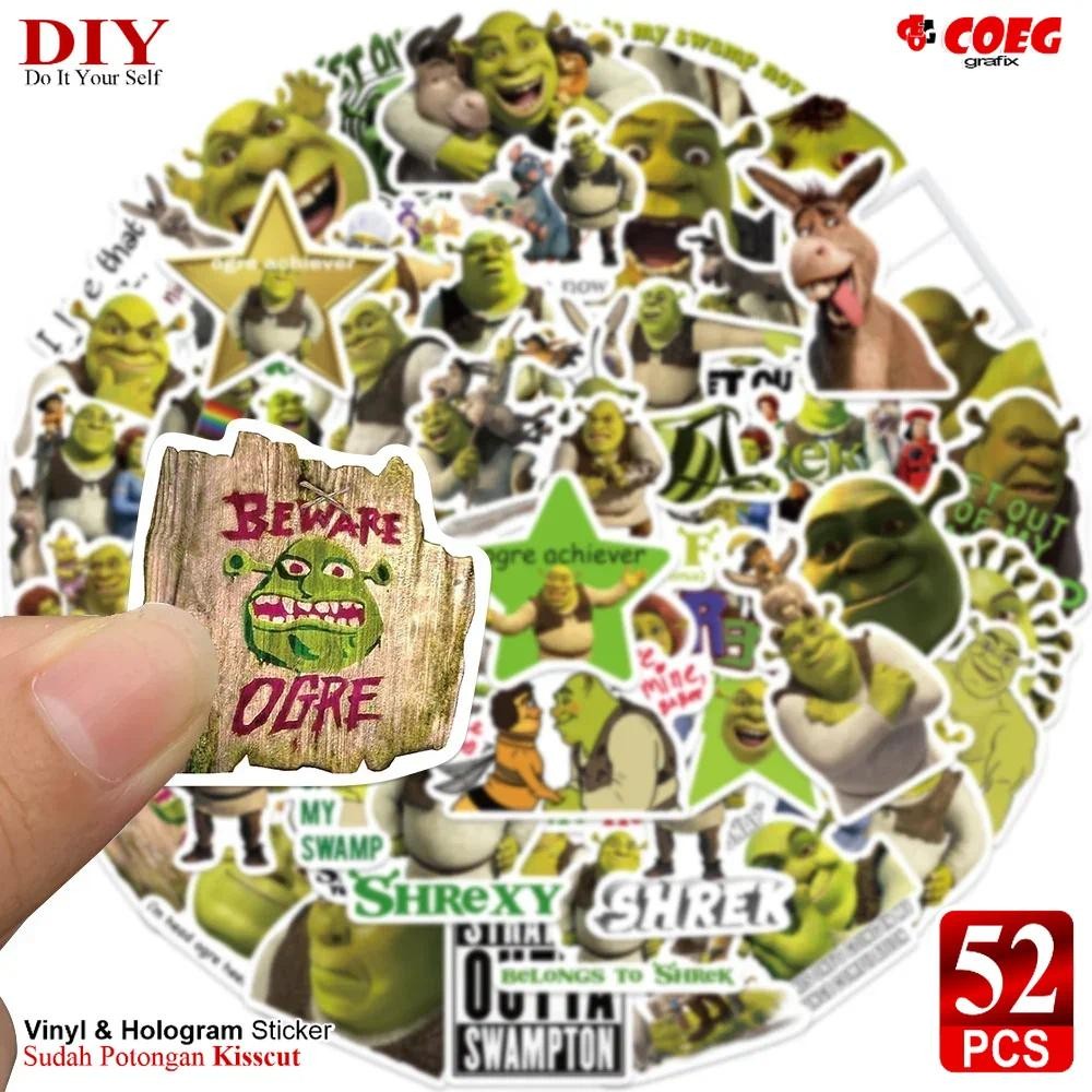 

52 PCS Cartoon Monster Shrek Graffiti Sticker CG98 - Stiker Estetik & Tahan Air - Sudah Dipotong Mengikuti Pola Desain - Cocok untuk DIY, Koper, Laptop, dan Hadiah