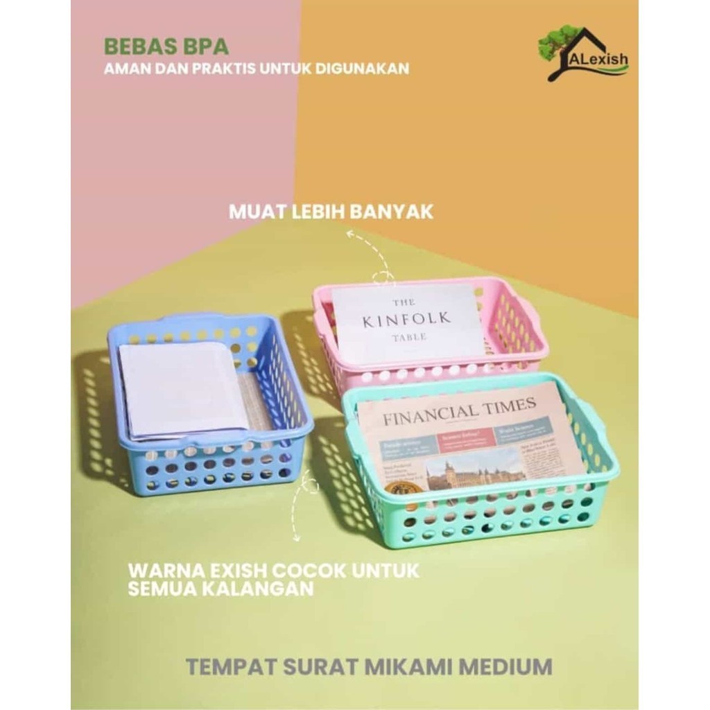 

TEMPAT SURAT MIKAMI M/TEMPAT DOKUMEN SEGI/TEMPAT SURAT KOTAK/KERANJANG SERBAGUNA ALEXISH warna