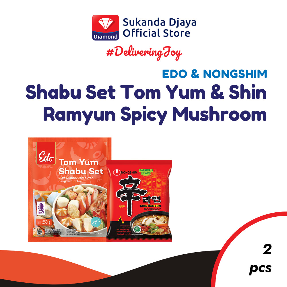 

Edo Shabu Set Tom Yum 250 Gr + Nong Shim Shin Ramyun Spicy Mushroom 120 Gr